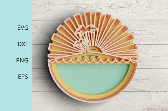3D Beach SVG DXF File - Summer SVG Graphics