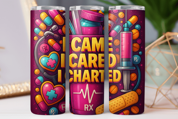 3d Design Nurse Tumbler Wrap 20oz Skinny Graphics Freebies