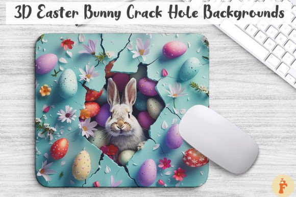 3D Easter Bunny Crack Hole Background Review
