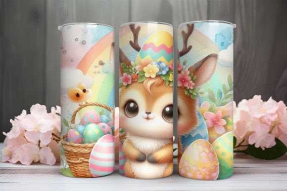 3D Easter Cat Tumbler Wrap Graphics for Crafts