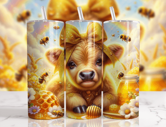 3D Highland Cow 20oz Tumbler Wrap Graphics and Crafts Review