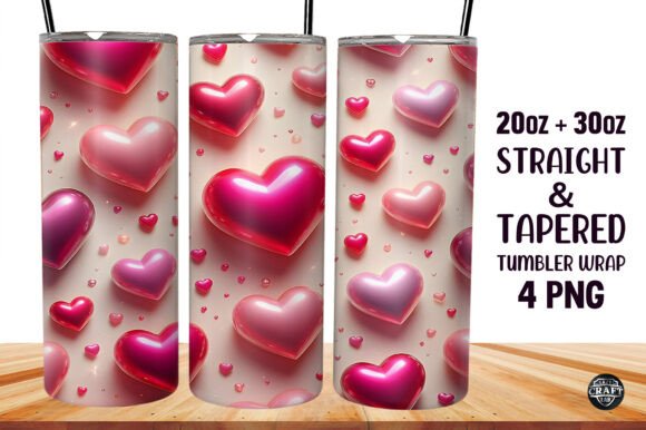 3D Inflated Hearts 20oz Tumbler Wrap Sub: Graphics and Tumbler Wraps Review