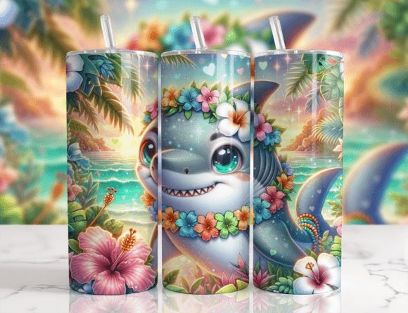 3D Shark Animal 20oz Tumbler Wrap Graphics and Crafts Review