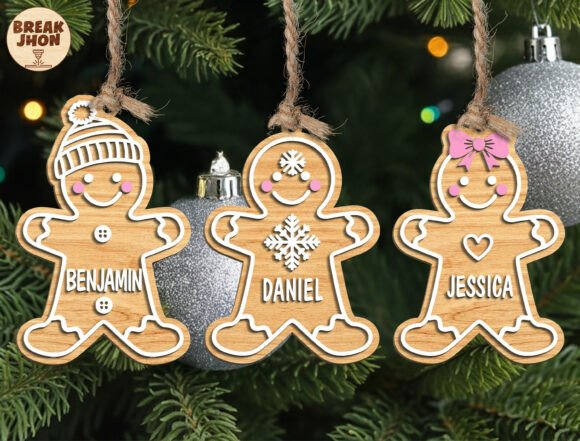 Christmas Tree Family Ornament SVG: A Festive Laser Cutting Asset for Winter Amp Creations