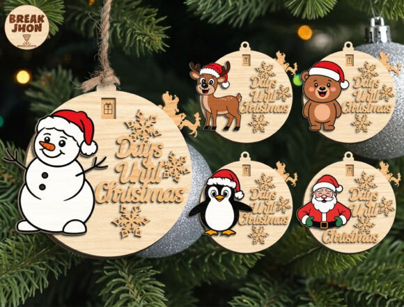Days Until Christmas Countdown Ornament: A Festive Laser Cutting Graphic for Winter Amp Projects