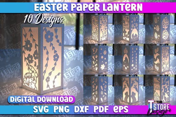 Easter Paper Lantern 3D Lantern Paper Graphics for Crafts