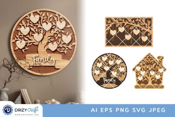 Family Tree Laser Cut 3D Design Set of 3: A Brand Designer’s Review for Local Business Identity