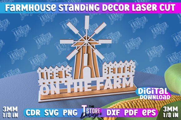 Farmhouse 3D Standing Decor Laser Cut