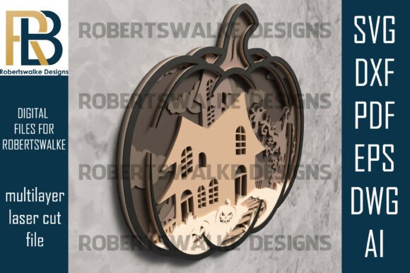 Haunted House Pumpkin SVG File for Laser Cutting and Sign Projects