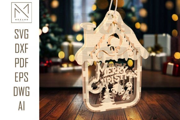 Merry Christmas Ornament SVG: A Festive Laser Cutting Asset for Winter Amp Projects