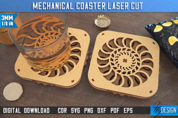 Multilayered Drink Coaster Laser Cut: A Design Asset for Modern Home Decor Campaigns