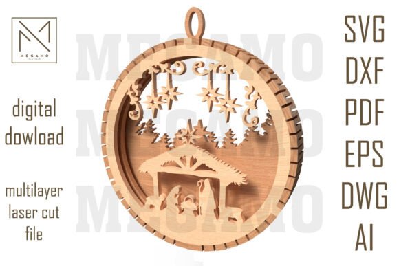 Nativity Ornament SVG: A Laser Cut Design for Winter Amp Content Projects