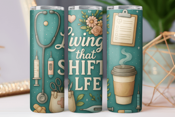 Nurse Tumbler Wrap 20oz Skinny 3d Design