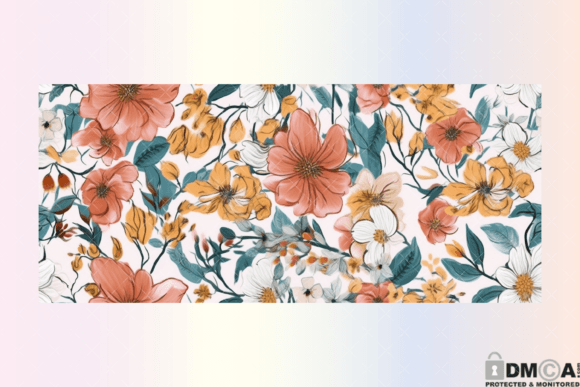 Vintage Floral 16 Oz Libbey Wrap PNG Graphics and Print Templates