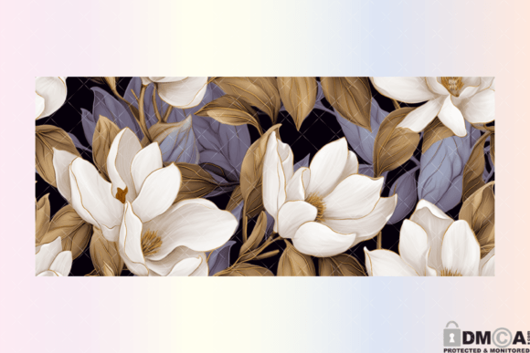 Vintage Magnolia 16 Oz Libbey Wrap PNG Graphics and Print Templates