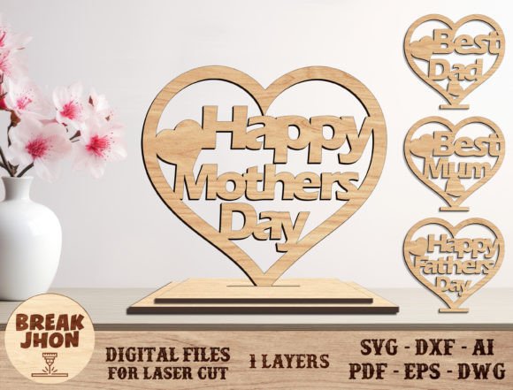 Wooden Heart Shaped Ornaments for Mother: Laser Cutting and Mother S Day Design Review