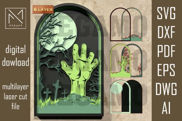 Zombie Hand Halloween Sign SVG: A Spooky Laser Cut Design for Autumn Amp Campaigns